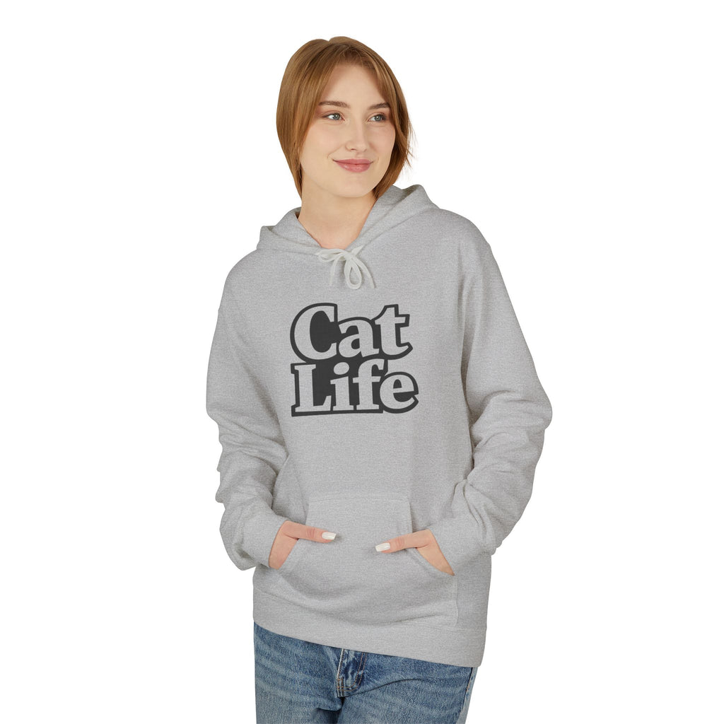Cat Life Retro Text Hoodie | Cozy Cat Lover Sweatshirt | Cat Mom Gift