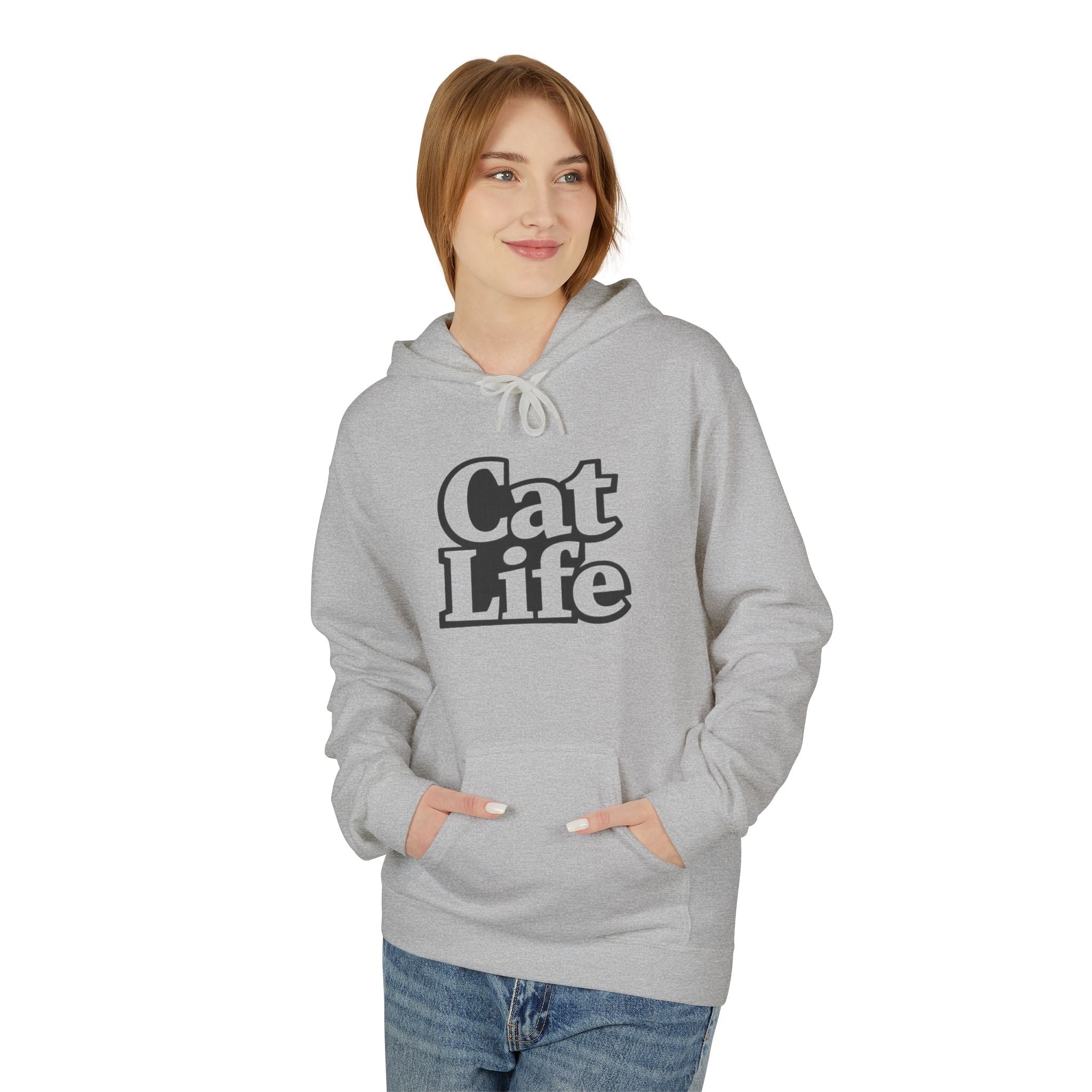 Cat Life Retro Text Hoodie | Cozy Cat Lover Sweatshirt | Cat Mom Gift