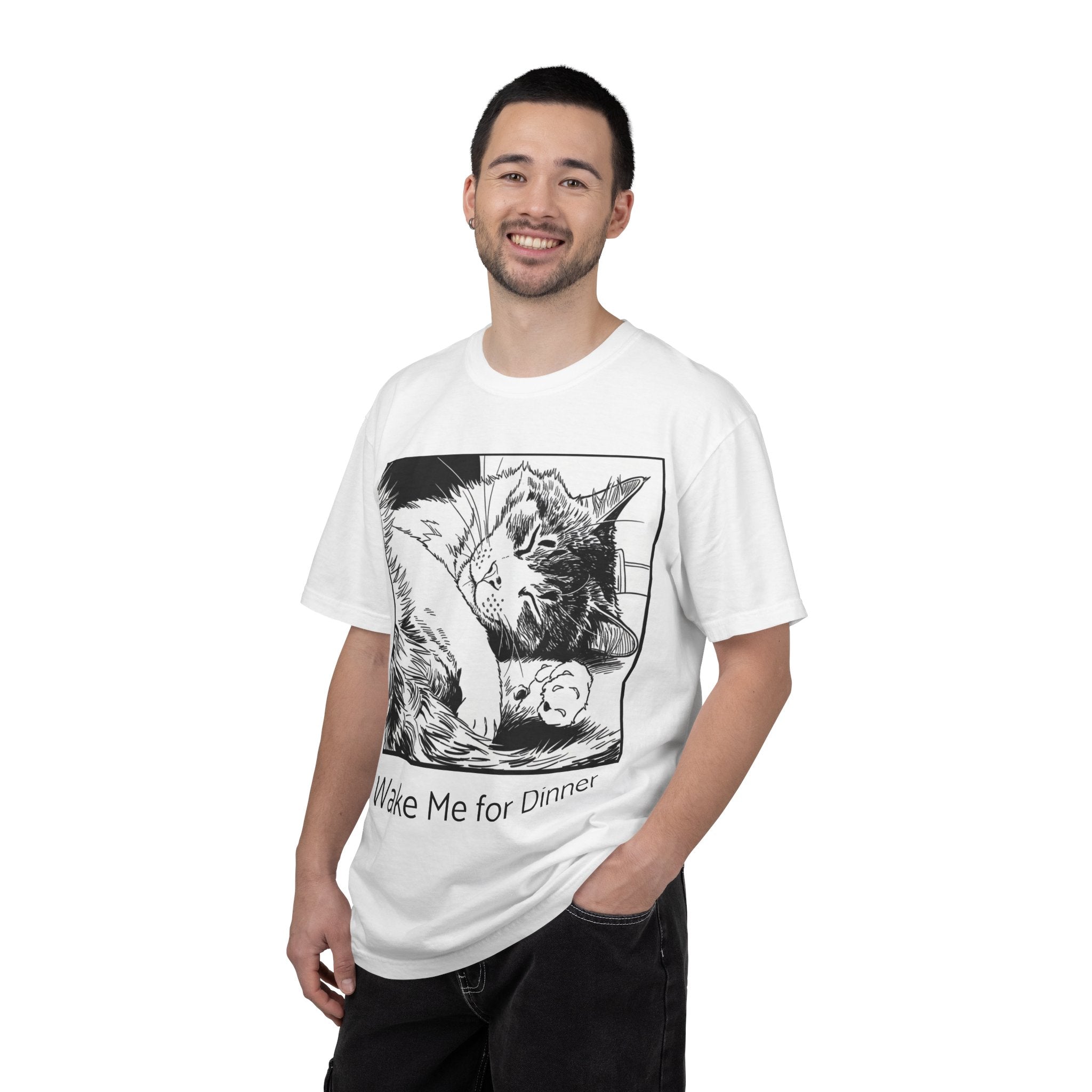 Wake Me for Dinner | Sleeping Lulu Cat Tee | Funny Cat Comfort Colors Shirt | Cat Lover Gift