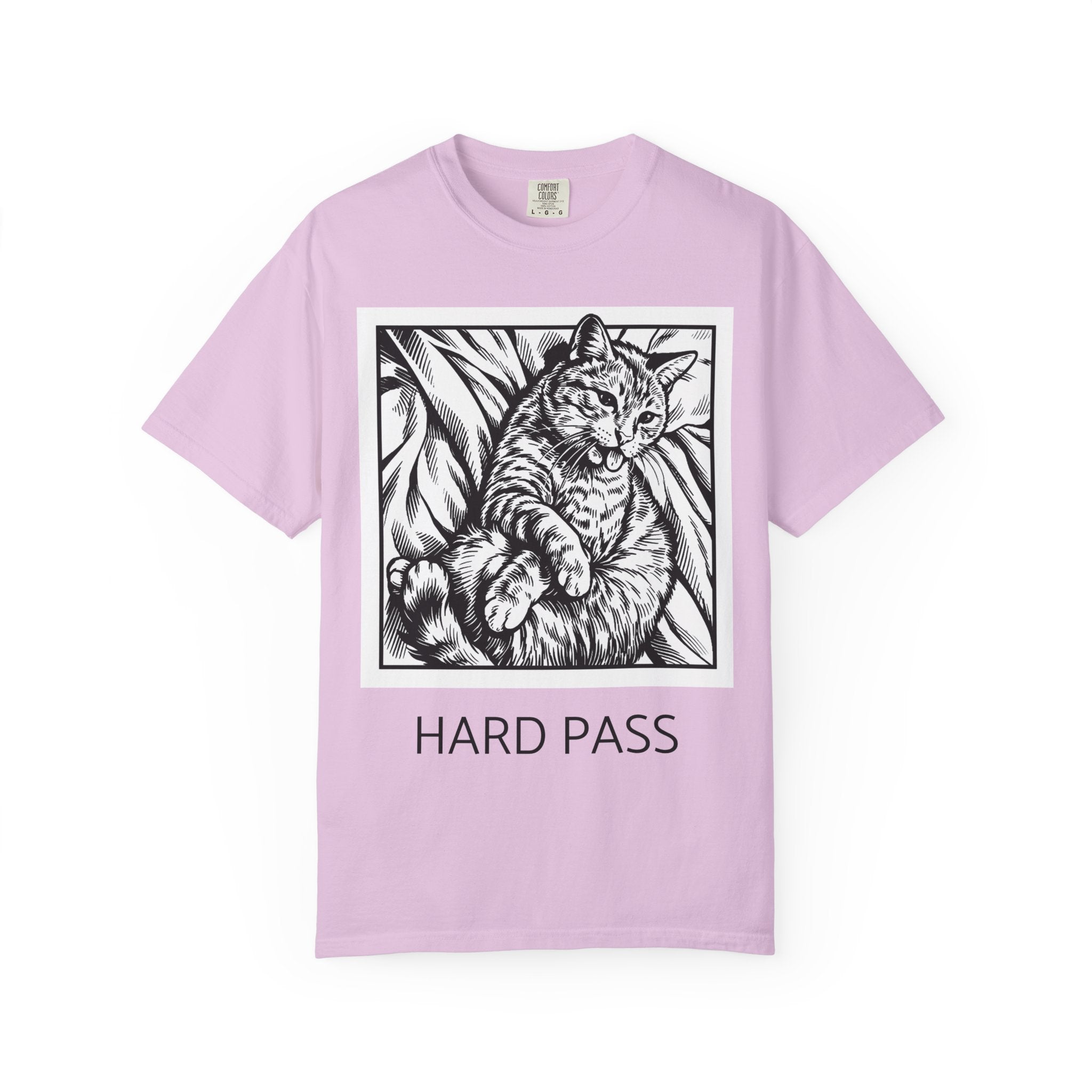 Hard Pass | Funny Floyd Cat Comfort Colors Tee | Sarcastic Cat Lover Gift | Cat Graphic Shirt