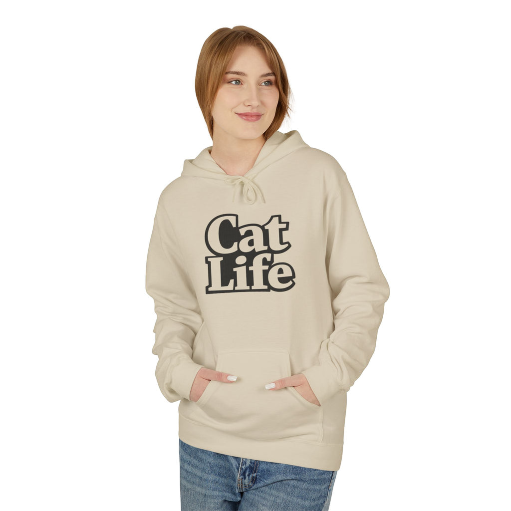 Cat Life Retro Text Hoodie | Cozy Cat Lover Sweatshirt | Cat Mom Gift