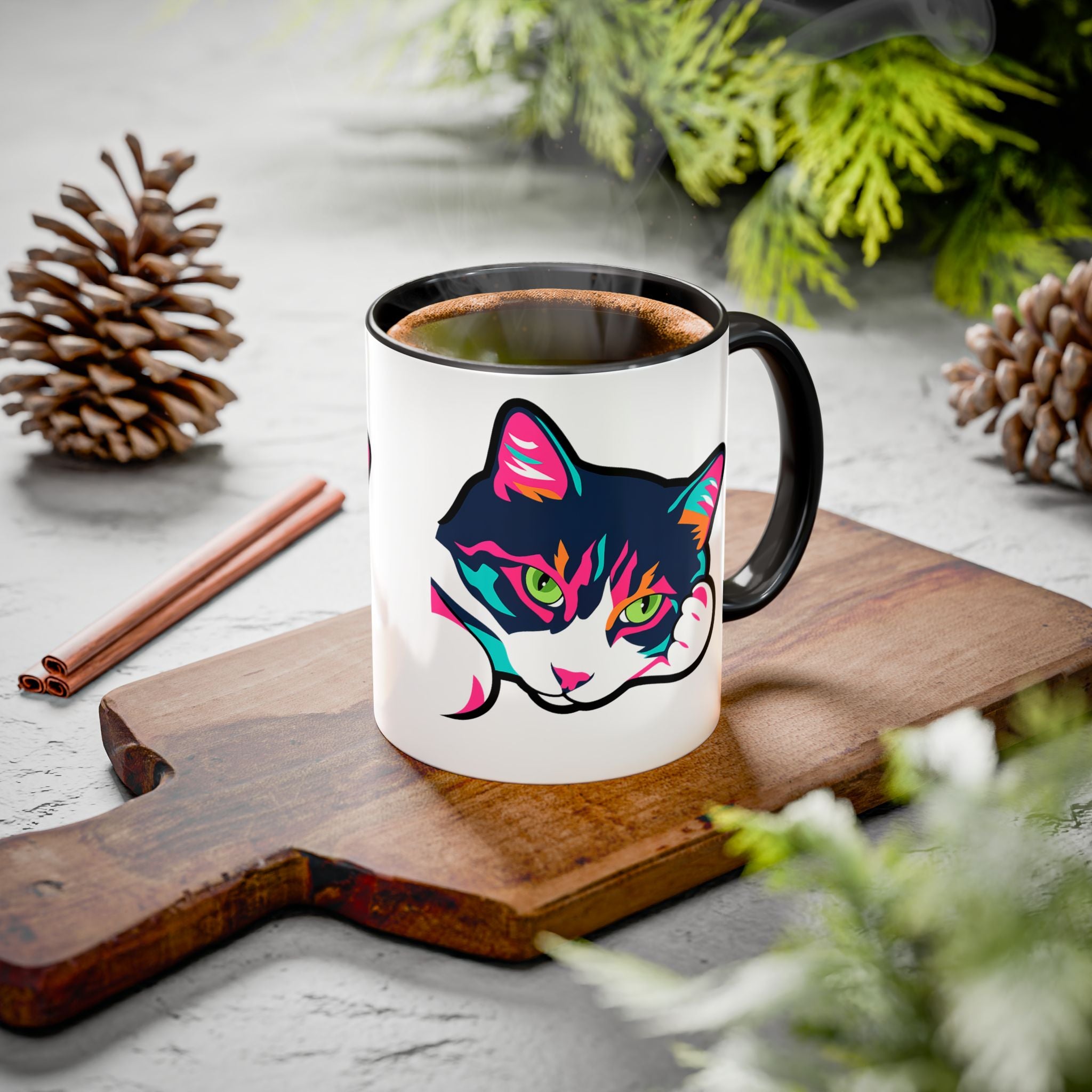 Lulu the Cat Pop-Art Attitude Mug - Bold, Colorful, and Cat-Approved