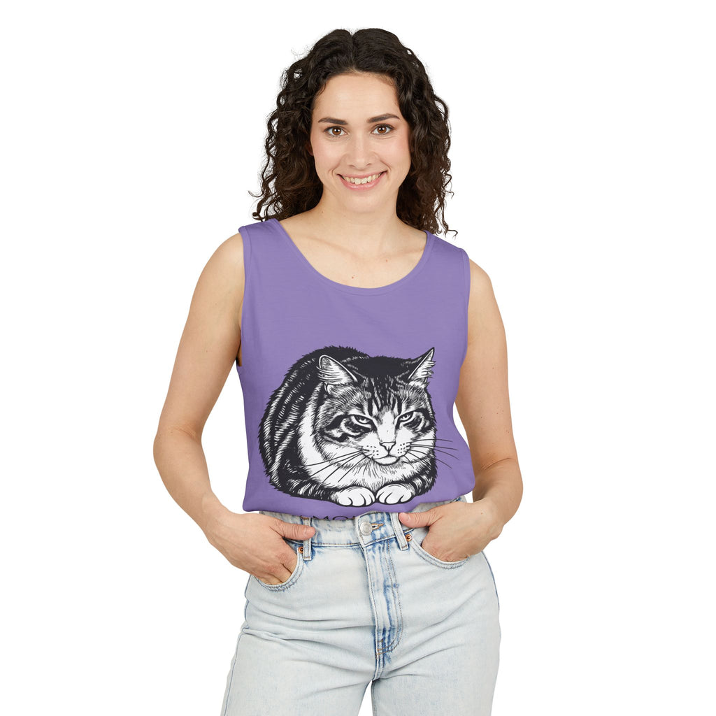I Am Monitoring the Situation | Loaf Cat Tank Top | Funny Cat Comfort Colors Tank | Sarcastic Cat Lover Gift