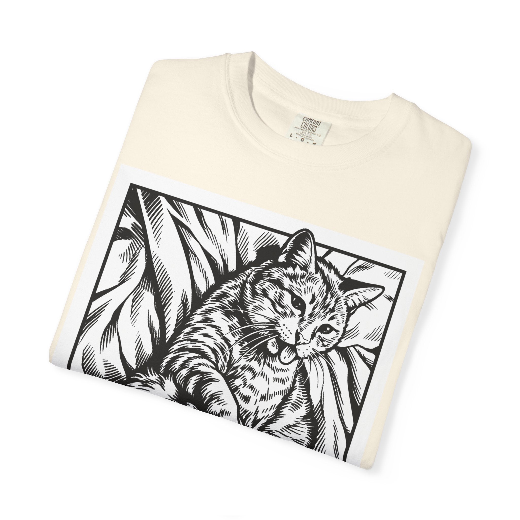 Hard Pass | Funny Floyd Cat Comfort Colors Tee | Sarcastic Cat Lover Gift | Cat Graphic Shirt