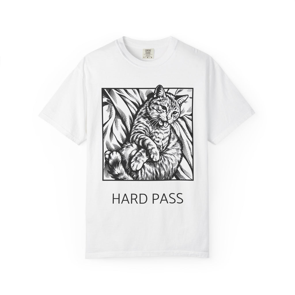 Hard Pass | Funny Floyd Cat Comfort Colors Tee | Sarcastic Cat Lover Gift | Cat Graphic Shirt