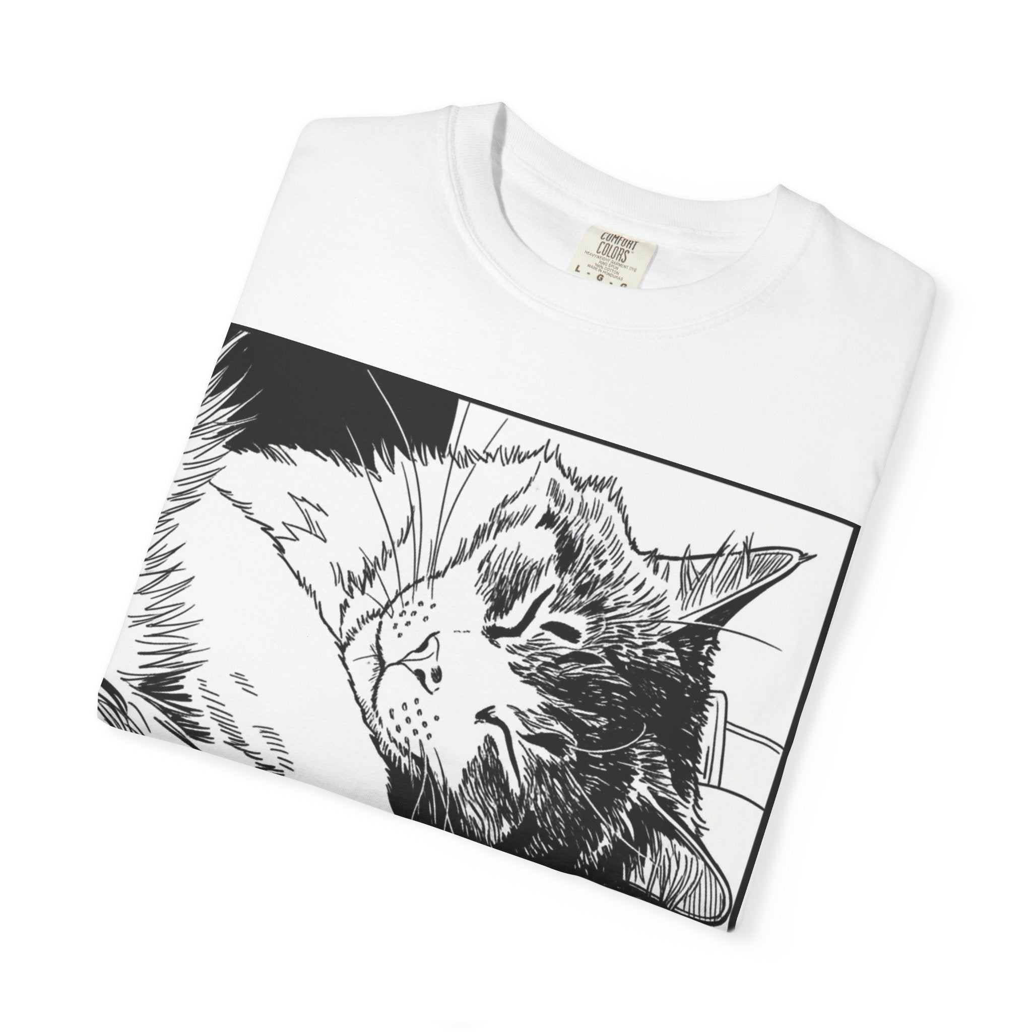 Hold All Calls Sleeping Cat Tee | Funny Cat Comfort Colors Shirt | Cat Lover Gift | Sarcastic Cat Mom Tee