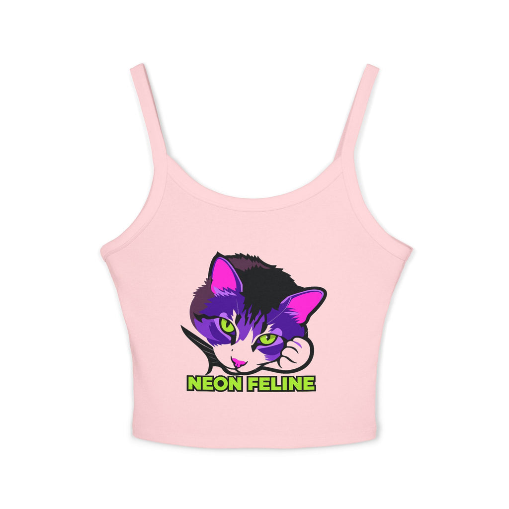 Neon Feline Cat Tank Top | Purple Pink Cat Graphic | Cat Lover Gift
