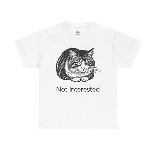 Grumpy Cat Illustration Not Interested T-Shirt | Funny Cat Tee