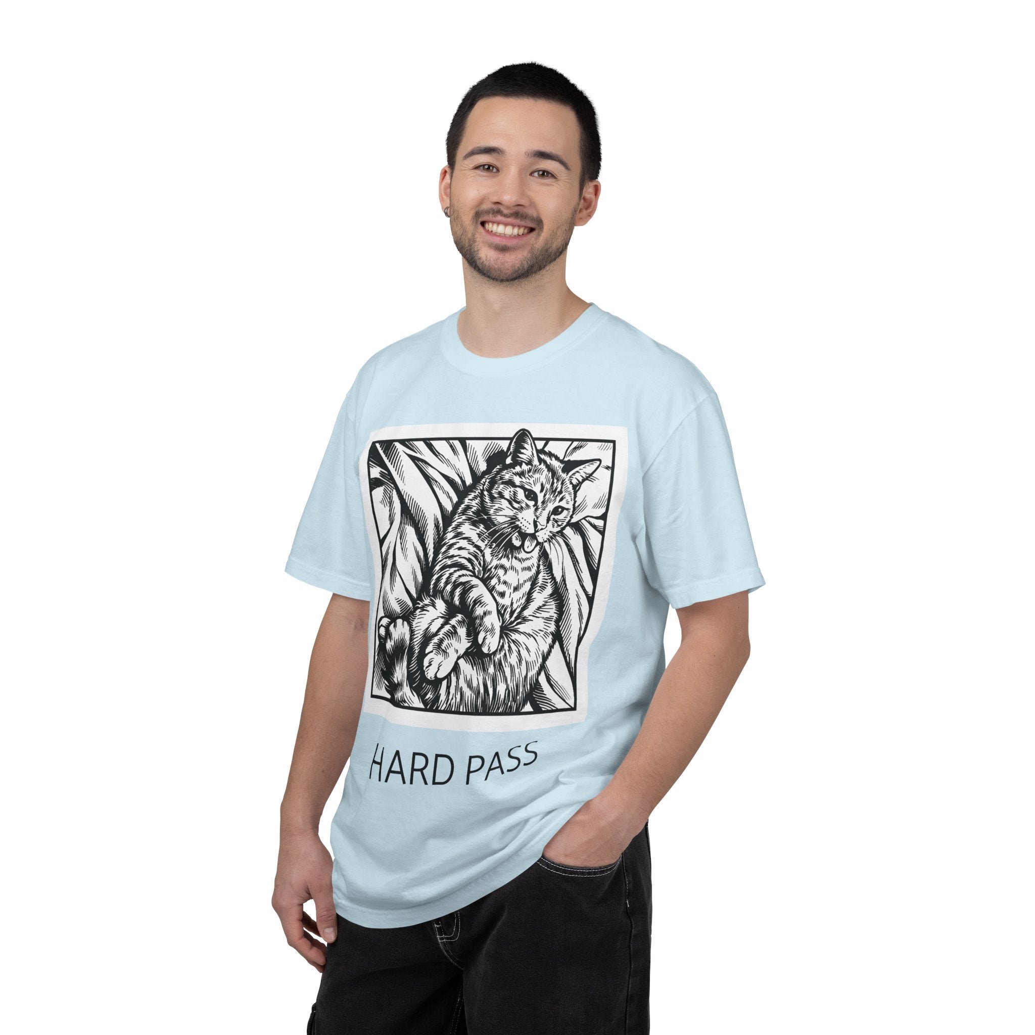 Hard Pass | Funny Floyd Cat Comfort Colors Tee | Sarcastic Cat Lover Gift | Cat Graphic Shirt