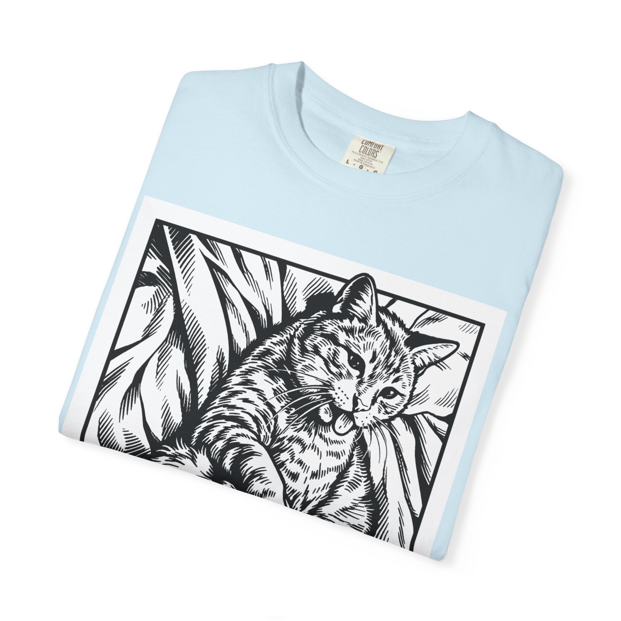 Hard Pass | Funny Floyd Cat Comfort Colors Tee | Sarcastic Cat Lover Gift | Cat Graphic Shirt