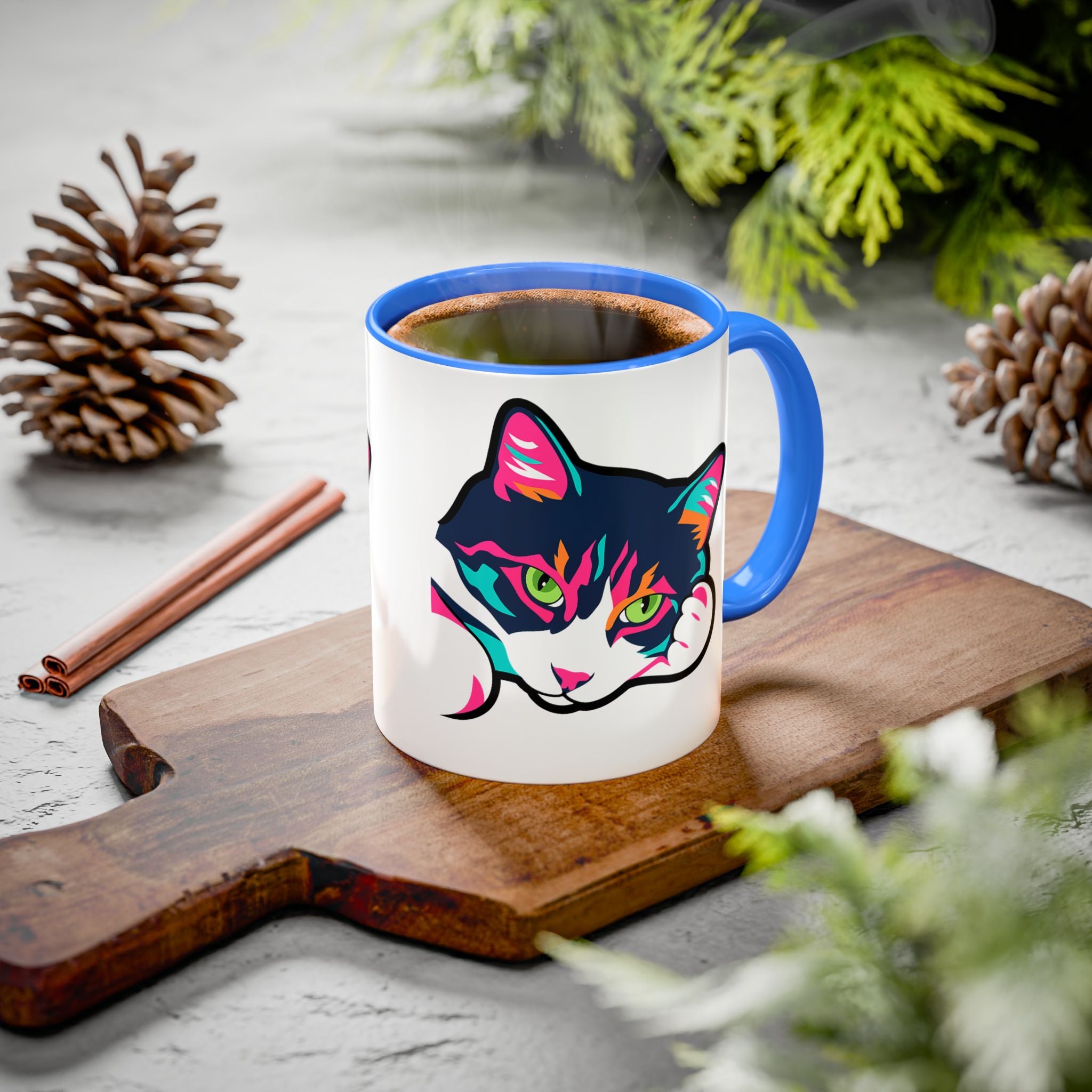 Lulu the Cat Pop-Art Attitude Mug - Bold, Colorful, and Cat-Approved