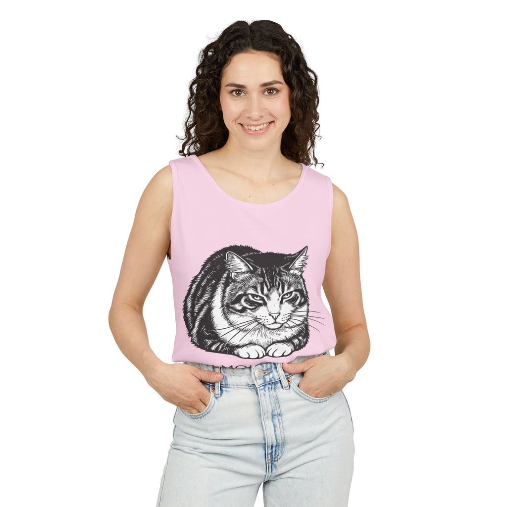 I Am Monitoring the Situation | Loaf Cat Tank Top | Funny Cat Comfort Colors Tank | Sarcastic Cat Lover Gift