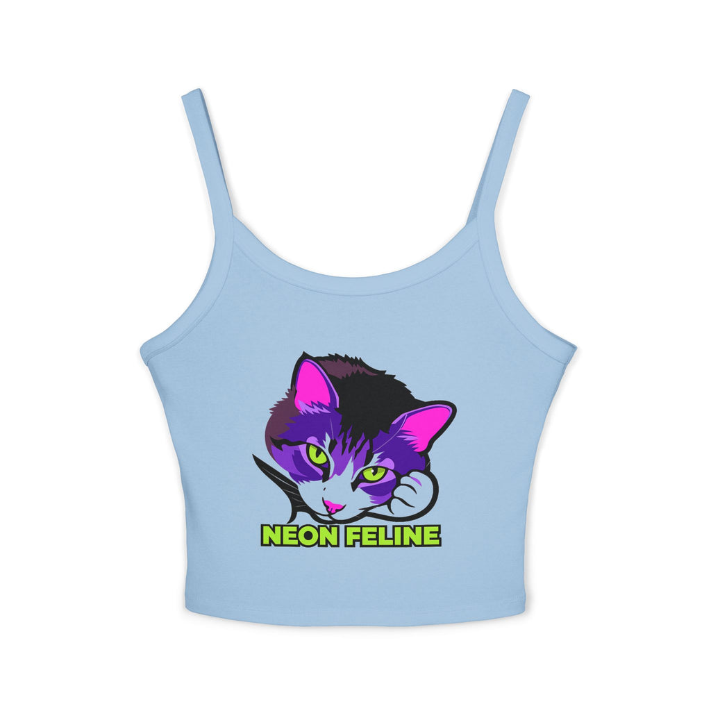 Neon Feline Cat Tank Top | Purple Pink Cat Graphic | Cat Lover Gift