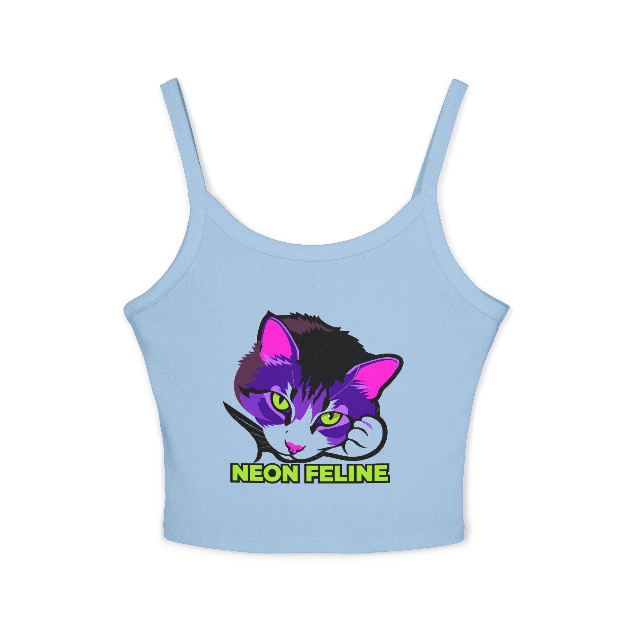 Neon Feline Cat Tank Top | Purple Pink Cat Graphic | Cat Lover Gift
