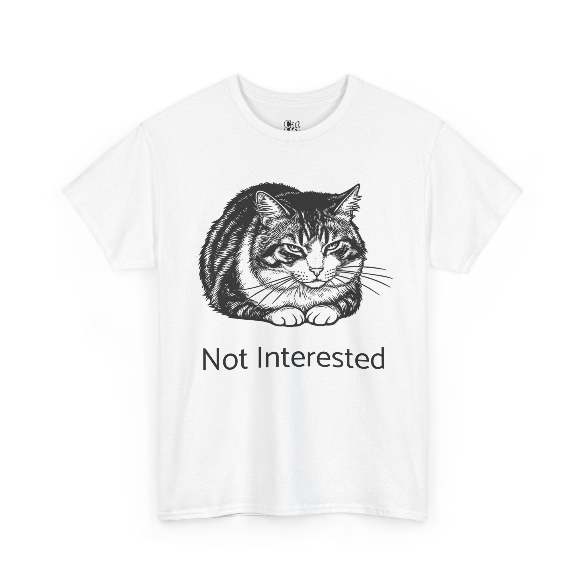 Grumpy Cat Illustration Not Interested T-Shirt | Funny Cat Tee