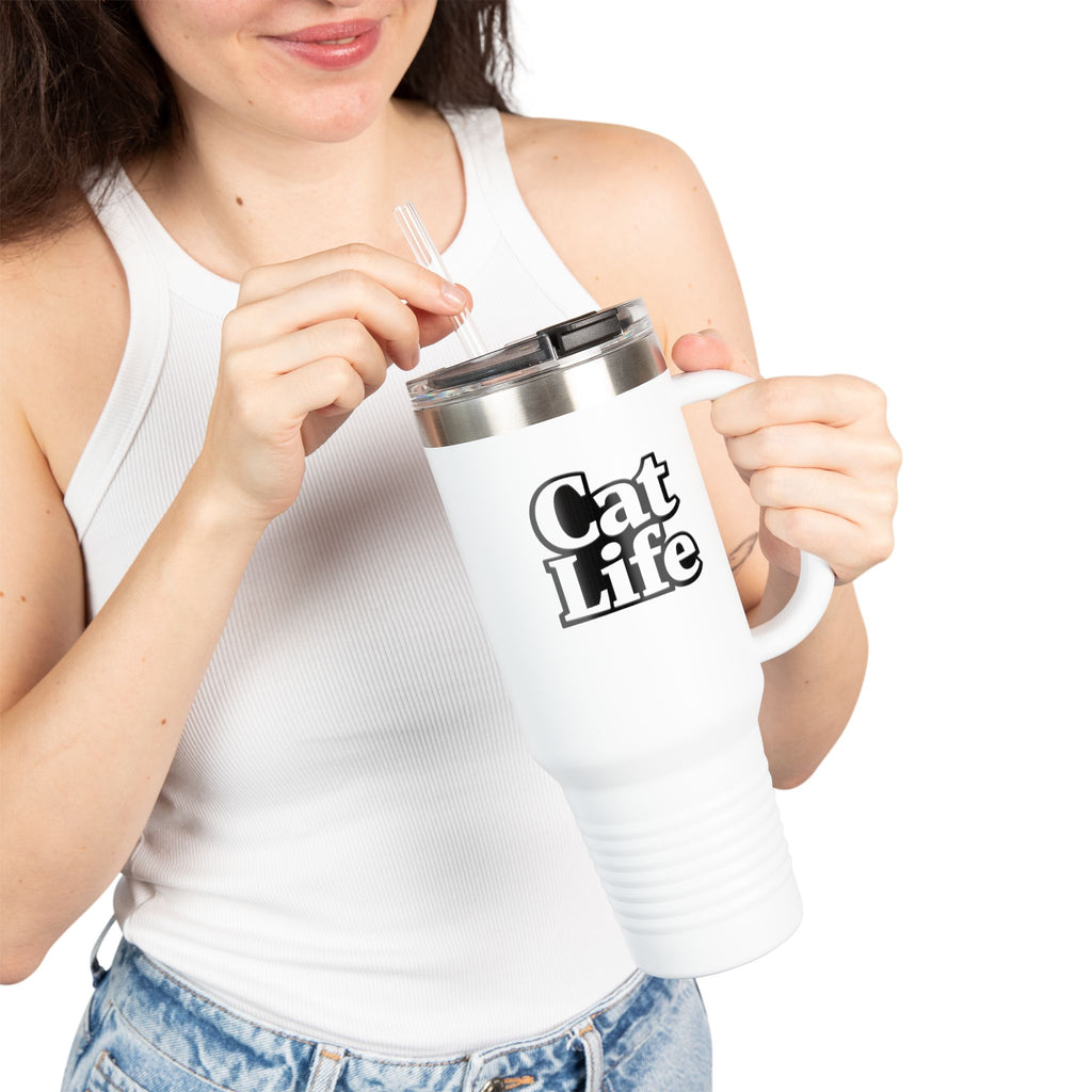 Cat Life - Neon Cat - Travel Mug | 40oz Insulated Tumbler