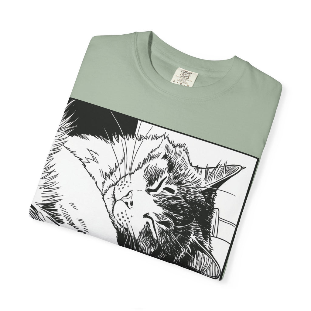 Hold All Calls Sleeping Cat Tee | Funny Cat Comfort Colors Shirt | Cat Lover Gift | Sarcastic Cat Mom Tee