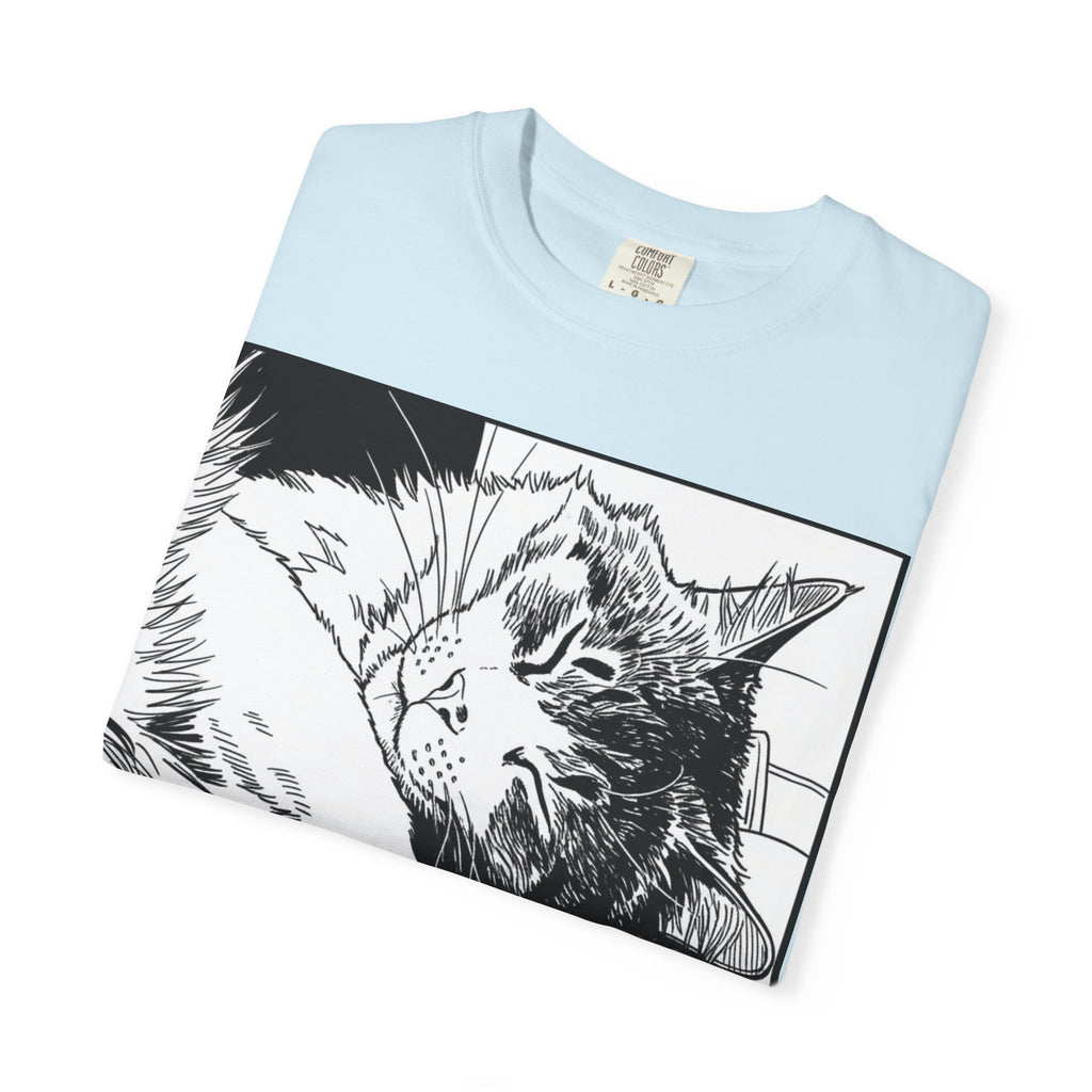 Hold All Calls Sleeping Cat Tee | Funny Cat Comfort Colors Shirt | Cat Lover Gift | Sarcastic Cat Mom Tee