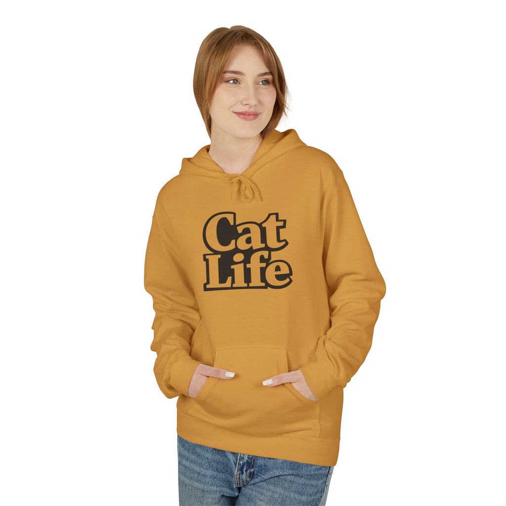 Cat Life Retro Text Hoodie | Cozy Cat Lover Sweatshirt | Cat Mom Gift