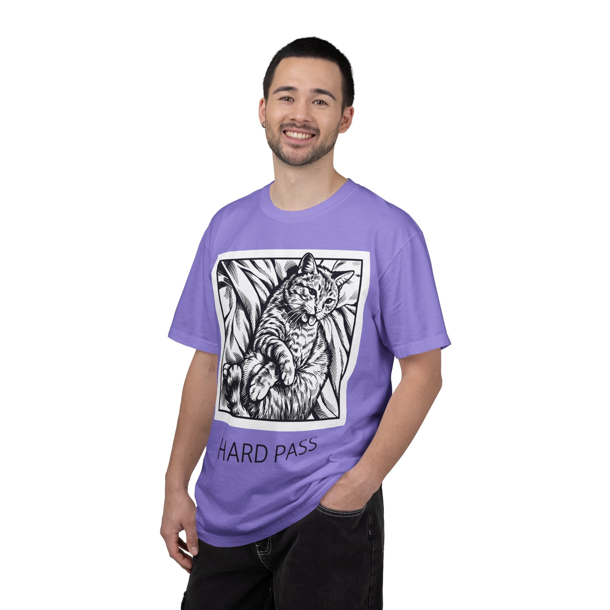 Hard Pass | Funny Floyd Cat Comfort Colors Tee | Sarcastic Cat Lover Gift | Cat Graphic Shirt
