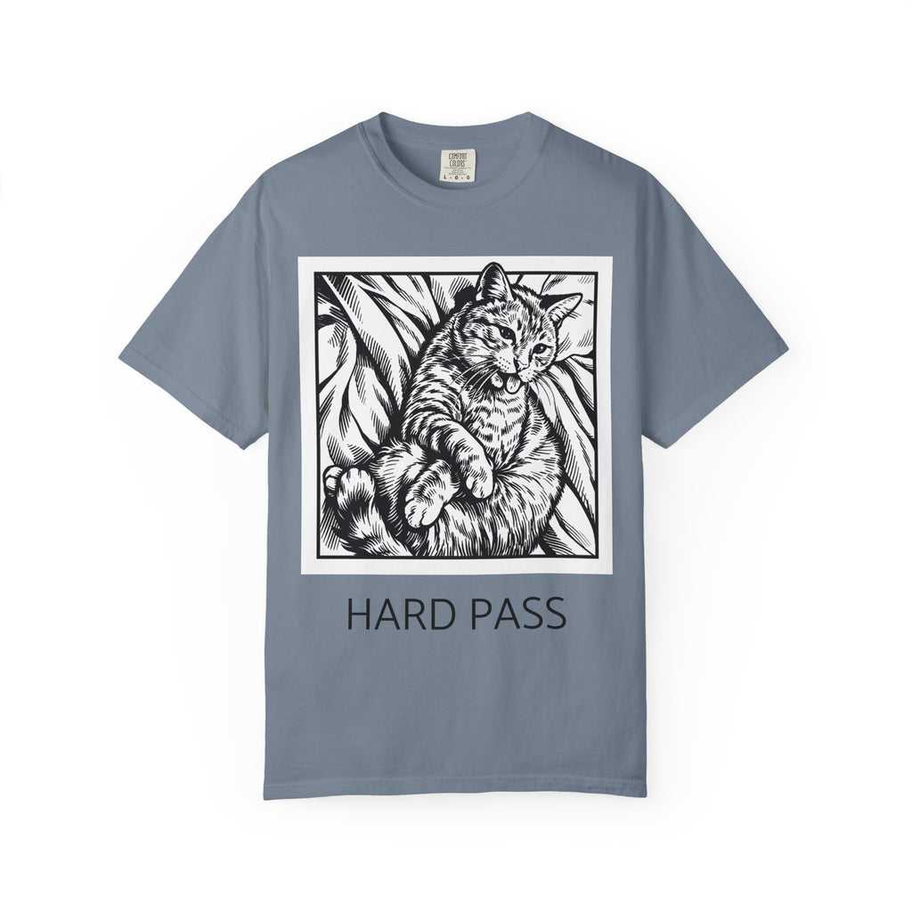 Hard Pass | Funny Floyd Cat Comfort Colors Tee | Sarcastic Cat Lover Gift | Cat Graphic Shirt