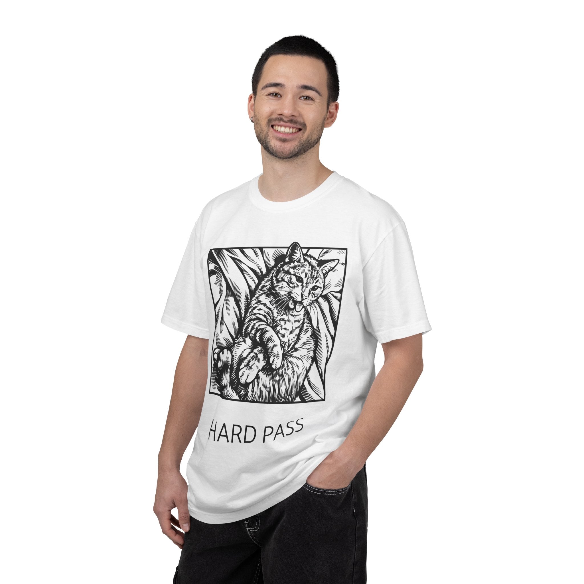 Hard Pass | Funny Floyd Cat Comfort Colors Tee | Sarcastic Cat Lover Gift | Cat Graphic Shirt
