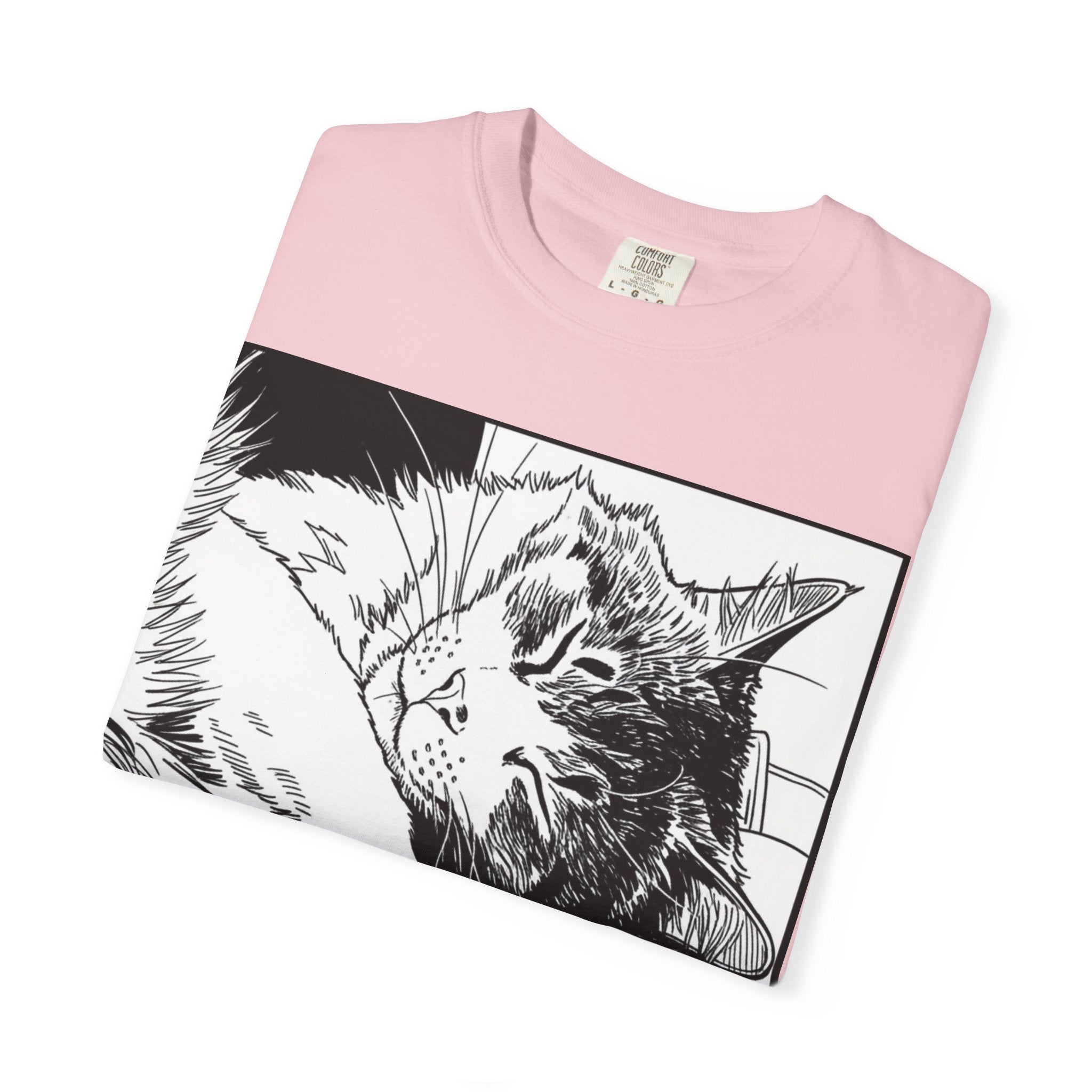 Hold All Calls Sleeping Cat Tee | Funny Cat Comfort Colors Shirt | Cat Lover Gift | Sarcastic Cat Mom Tee