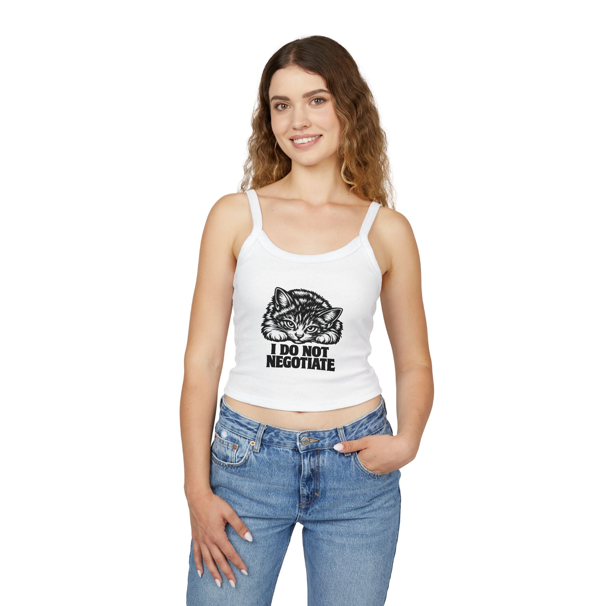 I Do Not Negotiate Cat Tank Top | Kitten Illustration Graphic | Cat Lover Gift