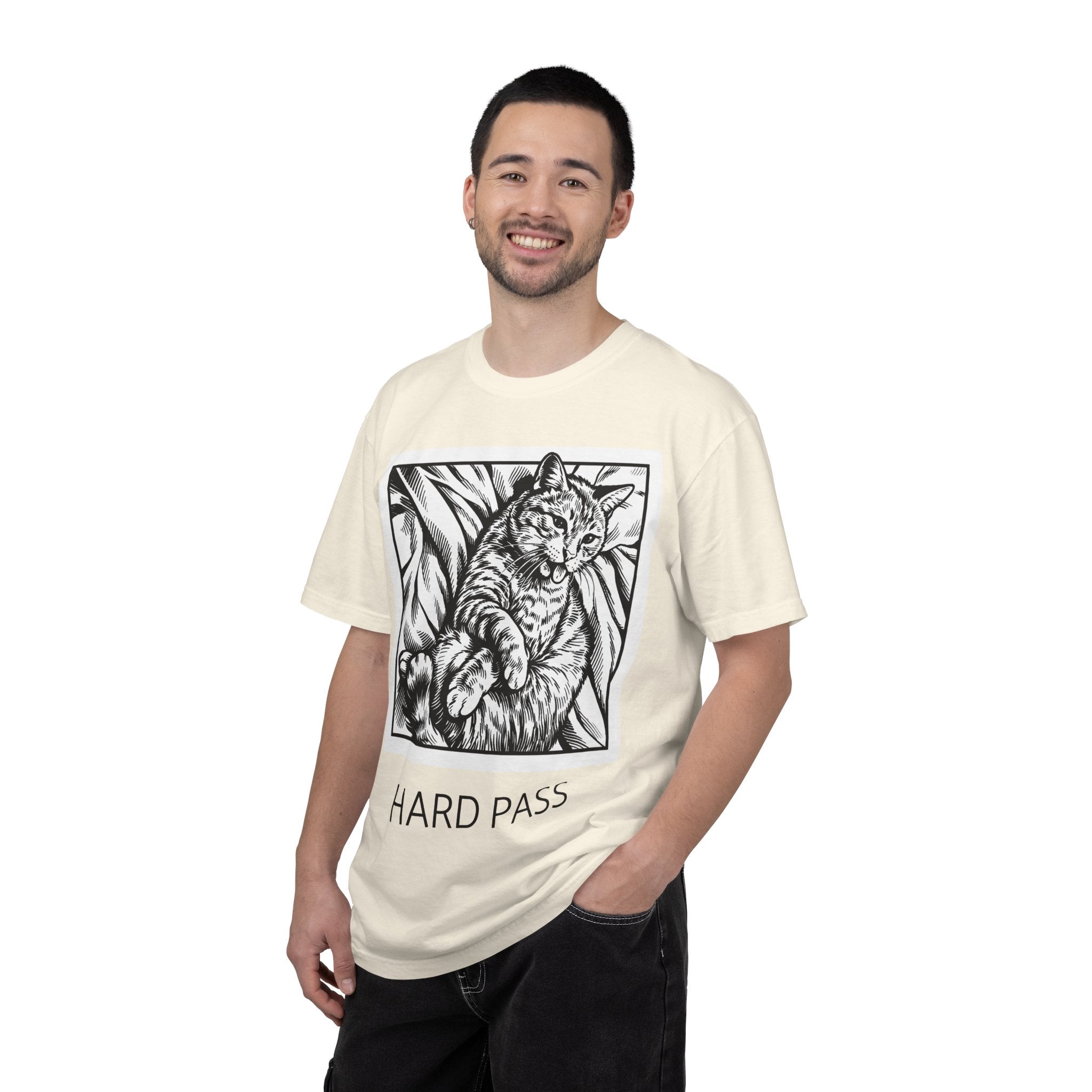 Hard Pass | Funny Floyd Cat Comfort Colors Tee | Sarcastic Cat Lover Gift | Cat Graphic Shirt