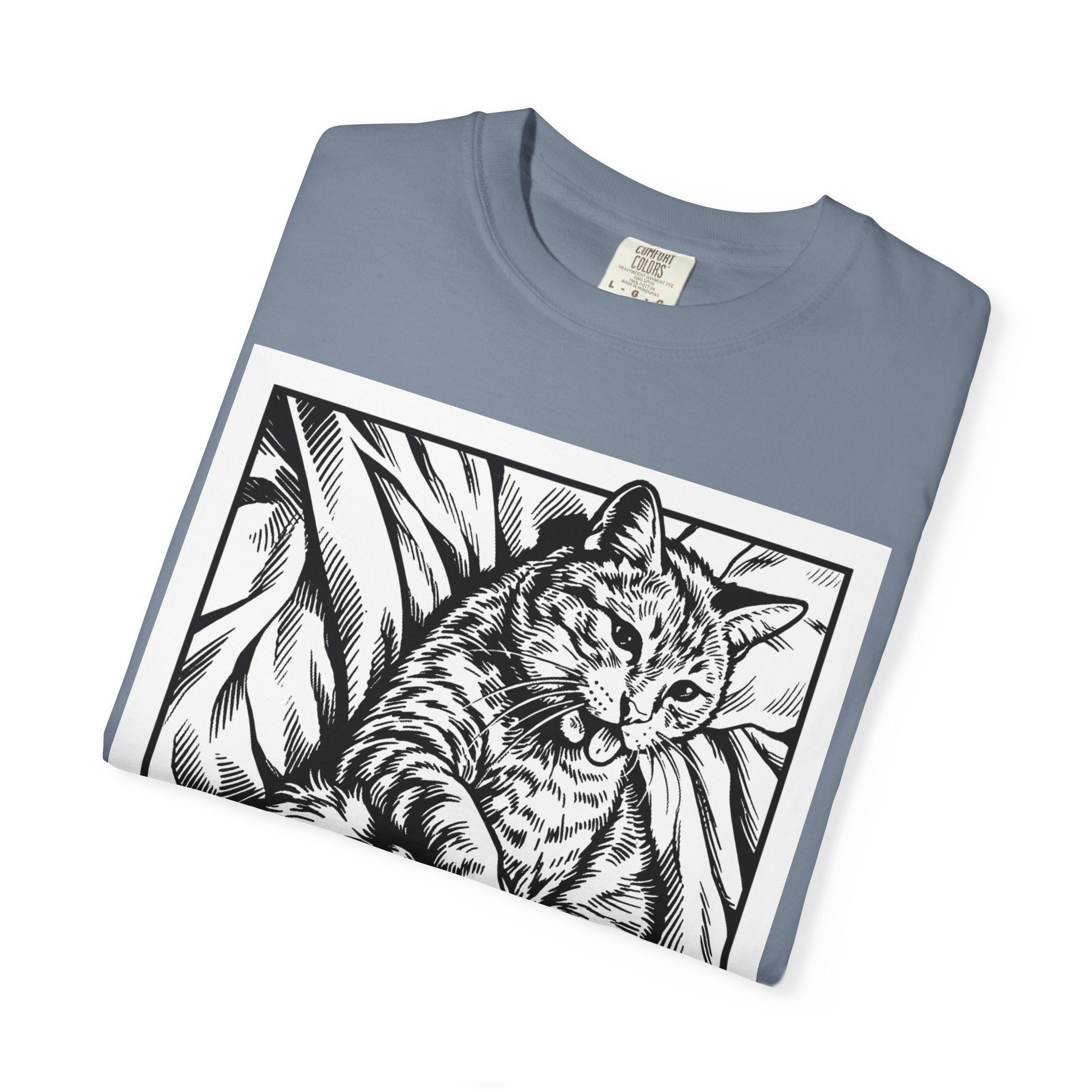 Hard Pass | Funny Floyd Cat Comfort Colors Tee | Sarcastic Cat Lover Gift | Cat Graphic Shirt