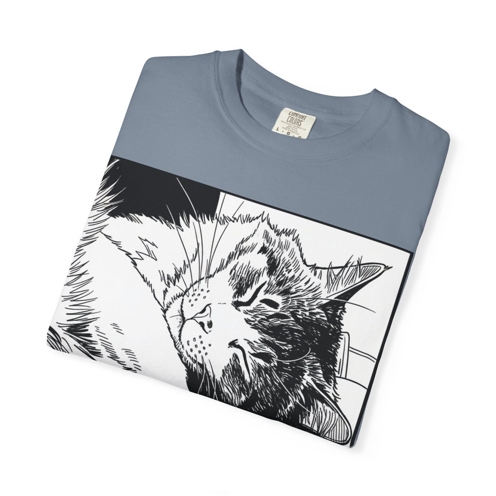 Hold All Calls Sleeping Cat Tee | Funny Cat Comfort Colors Shirt | Cat Lover Gift | Sarcastic Cat Mom Tee