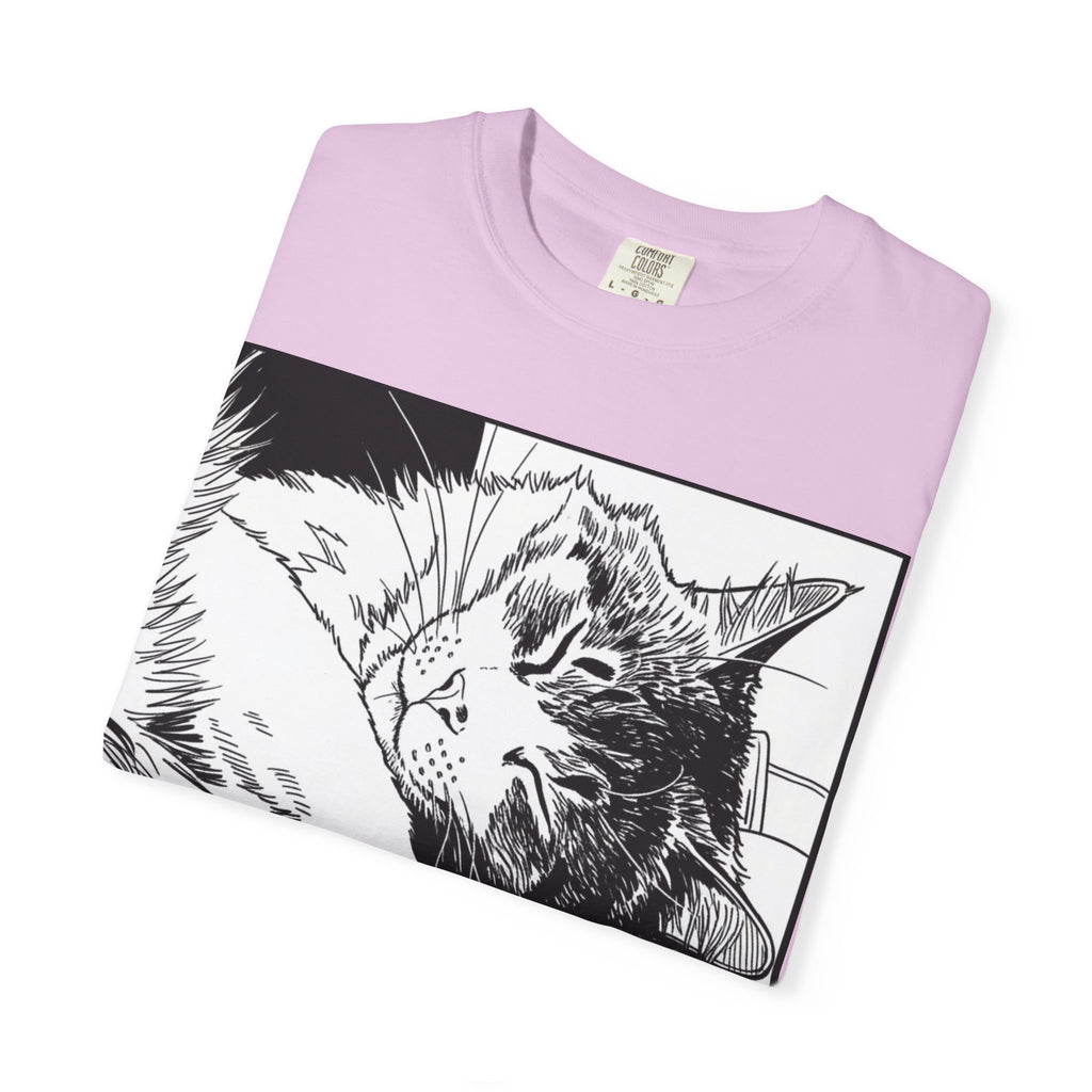 Hold All Calls Sleeping Cat Tee | Funny Cat Comfort Colors Shirt | Cat Lover Gift | Sarcastic Cat Mom Tee