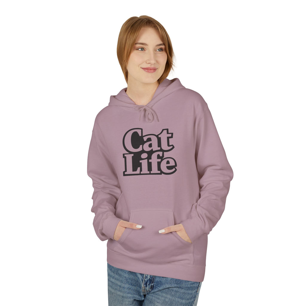Cat Life Retro Text Hoodie | Cozy Cat Lover Sweatshirt | Cat Mom Gift