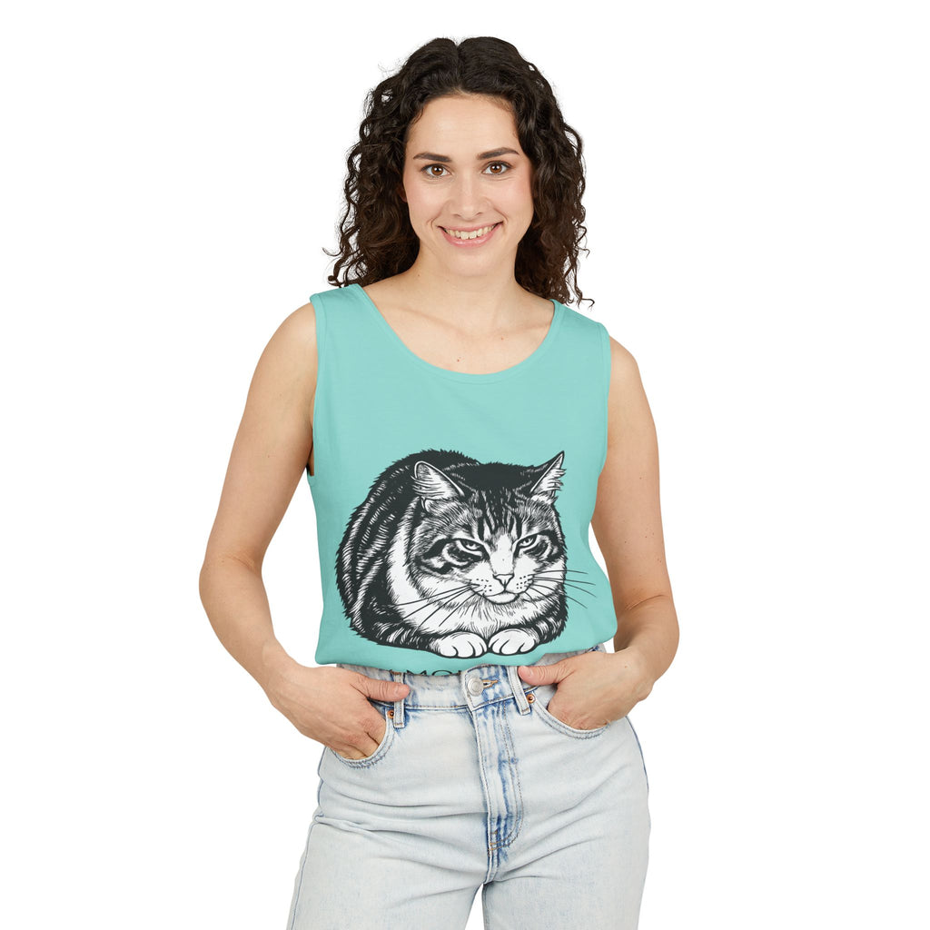 I Am Monitoring the Situation | Loaf Cat Tank Top | Funny Cat Comfort Colors Tank | Sarcastic Cat Lover Gift