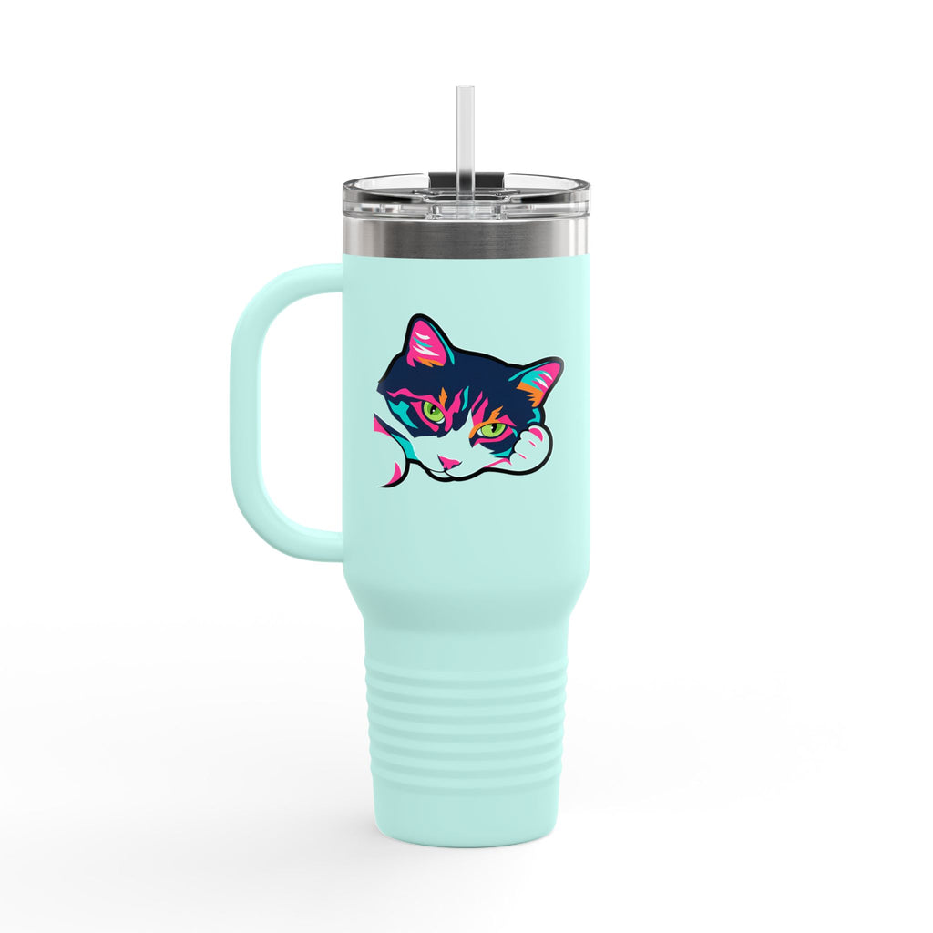 Cat Life - Neon Cat - Travel Mug | 40oz Insulated Tumbler