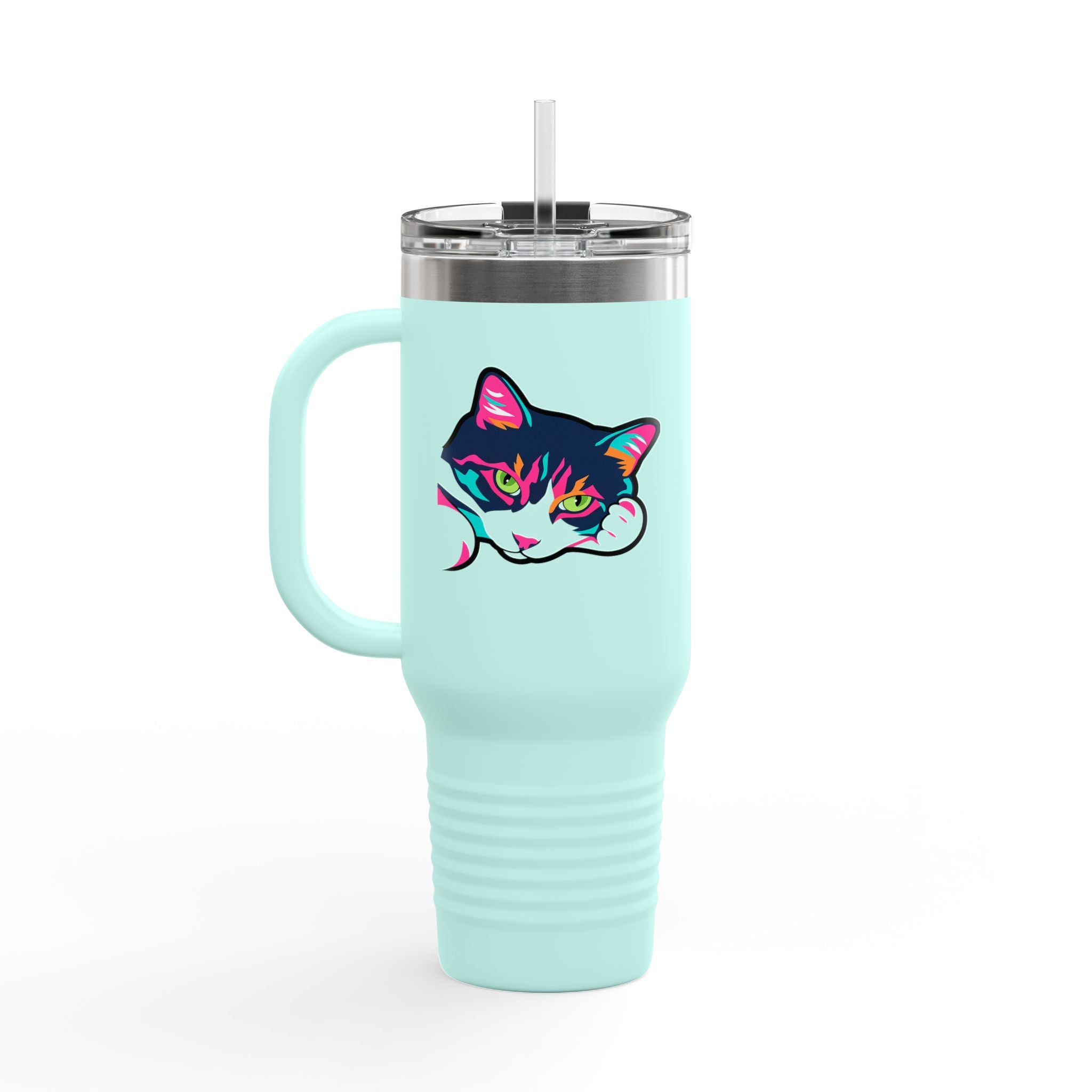 Cat Life - Neon Cat - Travel Mug | 40oz Insulated Tumbler