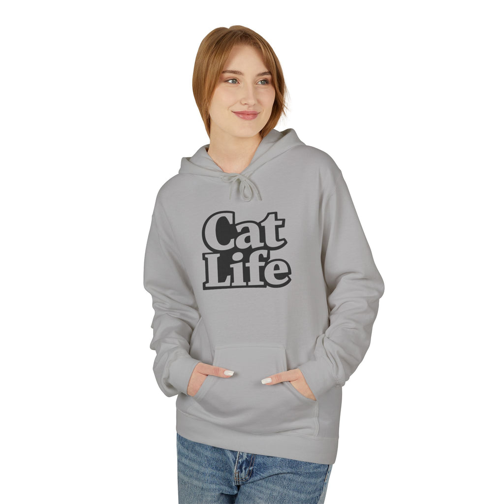Cat Life Retro Text Hoodie | Cozy Cat Lover Sweatshirt | Cat Mom Gift