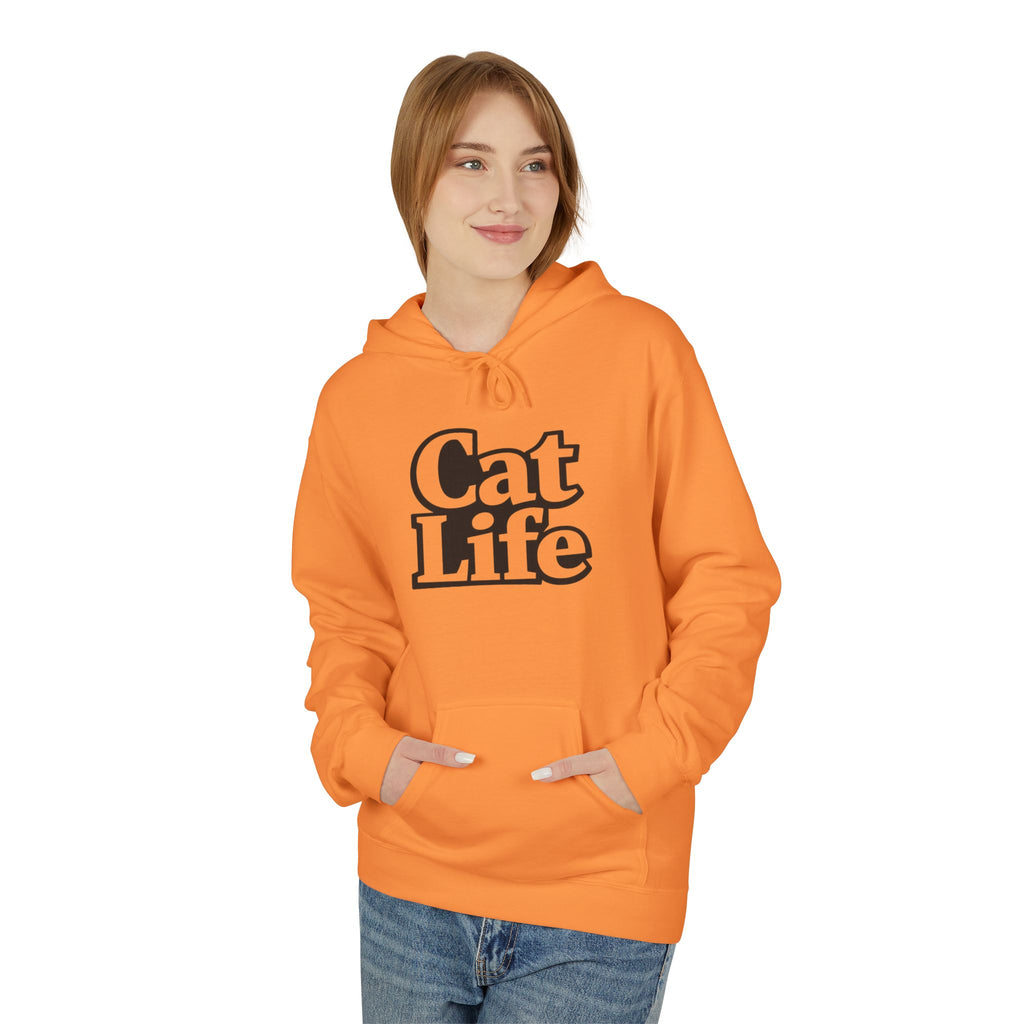 Cat Life Retro Text Hoodie | Cozy Cat Lover Sweatshirt | Cat Mom Gift