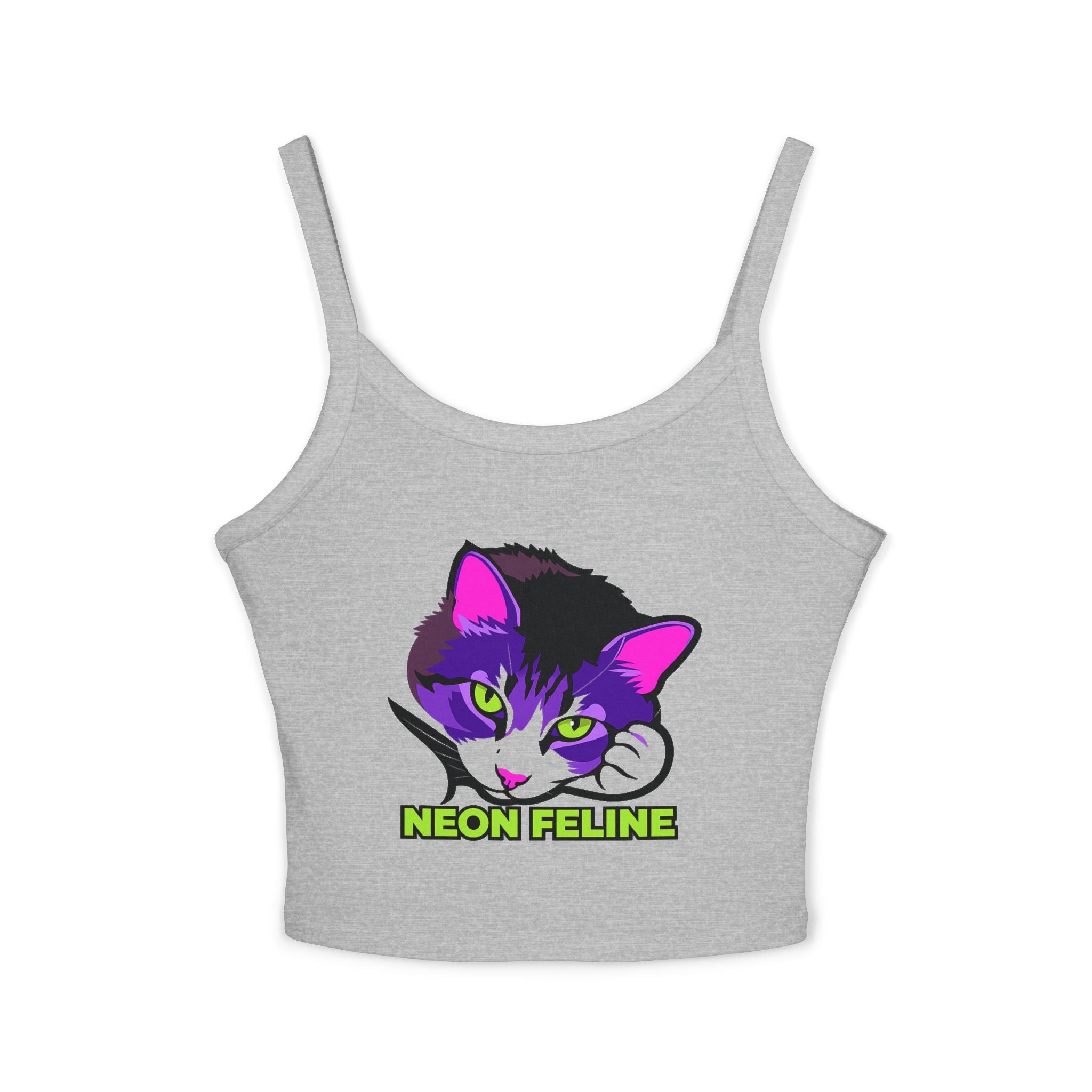 Neon Feline Cat Tank Top | Purple Pink Cat Graphic | Cat Lover Gift