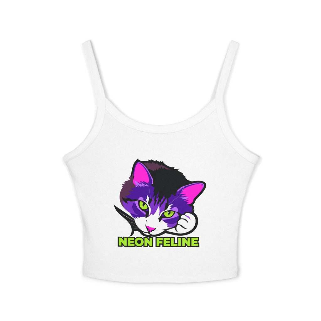 Neon Feline Cat Tank Top | Purple Pink Cat Graphic | Cat Lover Gift