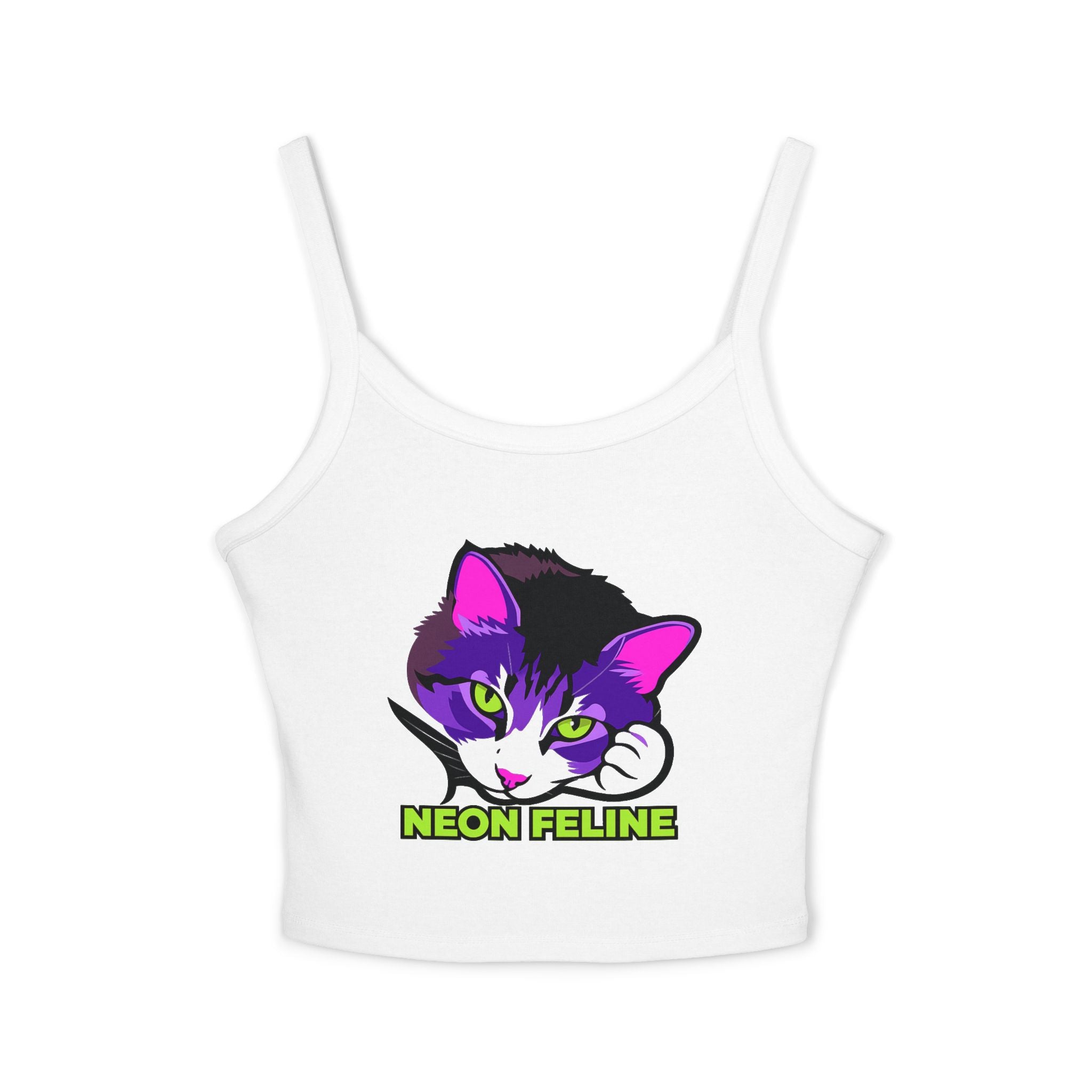 Neon Feline Cat Tank Top | Purple Pink Cat Graphic | Cat Lover Gift