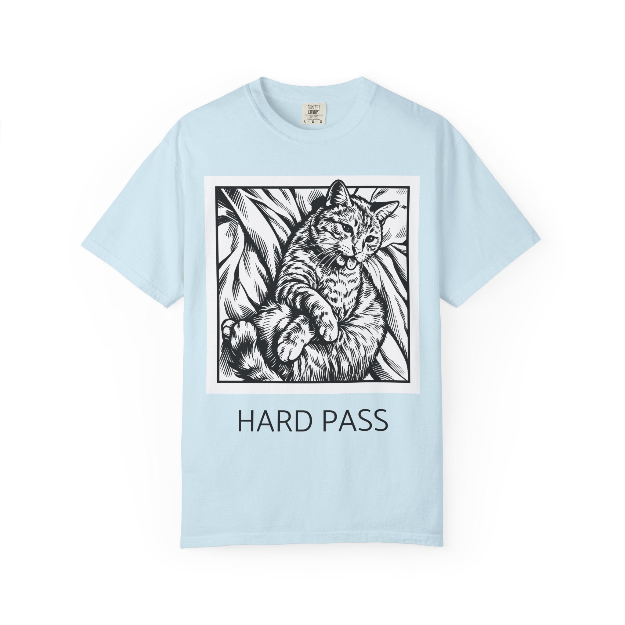 Hard Pass | Funny Floyd Cat Comfort Colors Tee | Sarcastic Cat Lover Gift | Cat Graphic Shirt