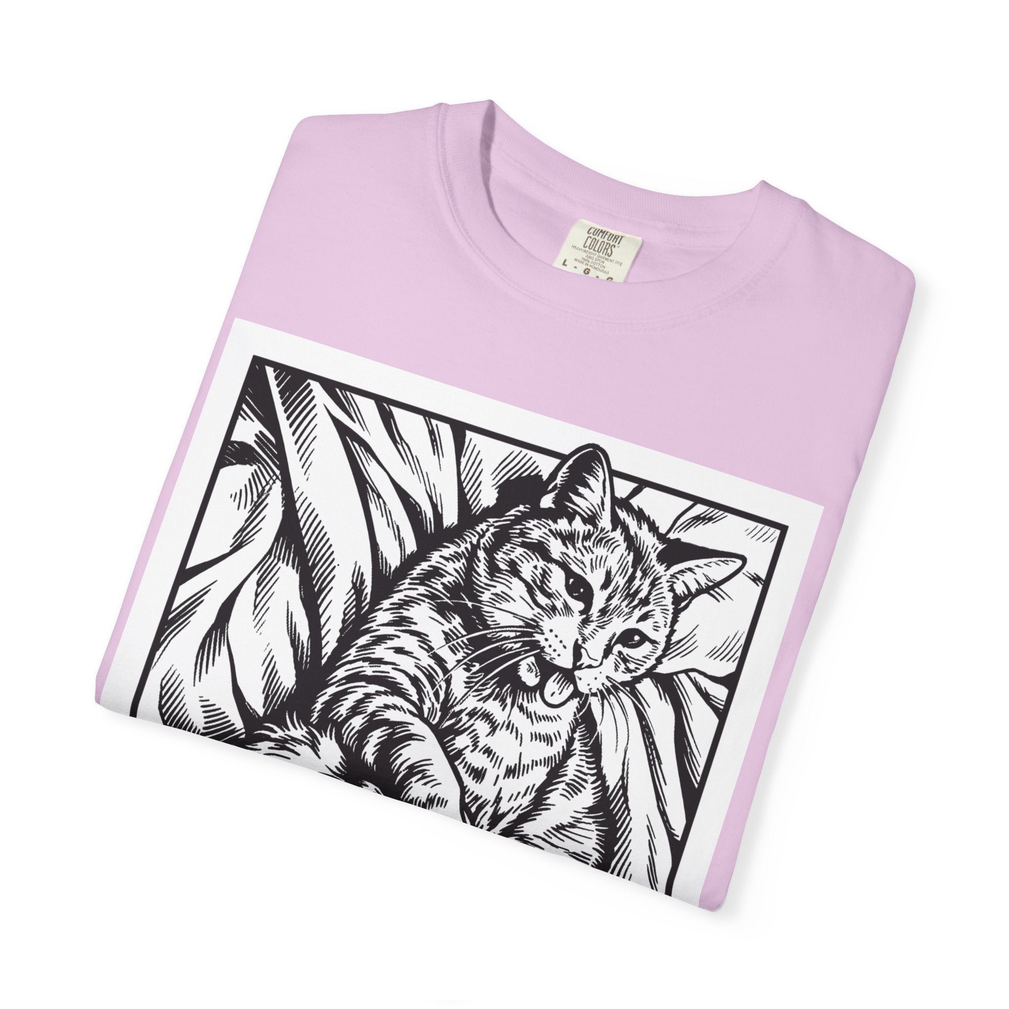 Hard Pass | Funny Floyd Cat Comfort Colors Tee | Sarcastic Cat Lover Gift | Cat Graphic Shirt