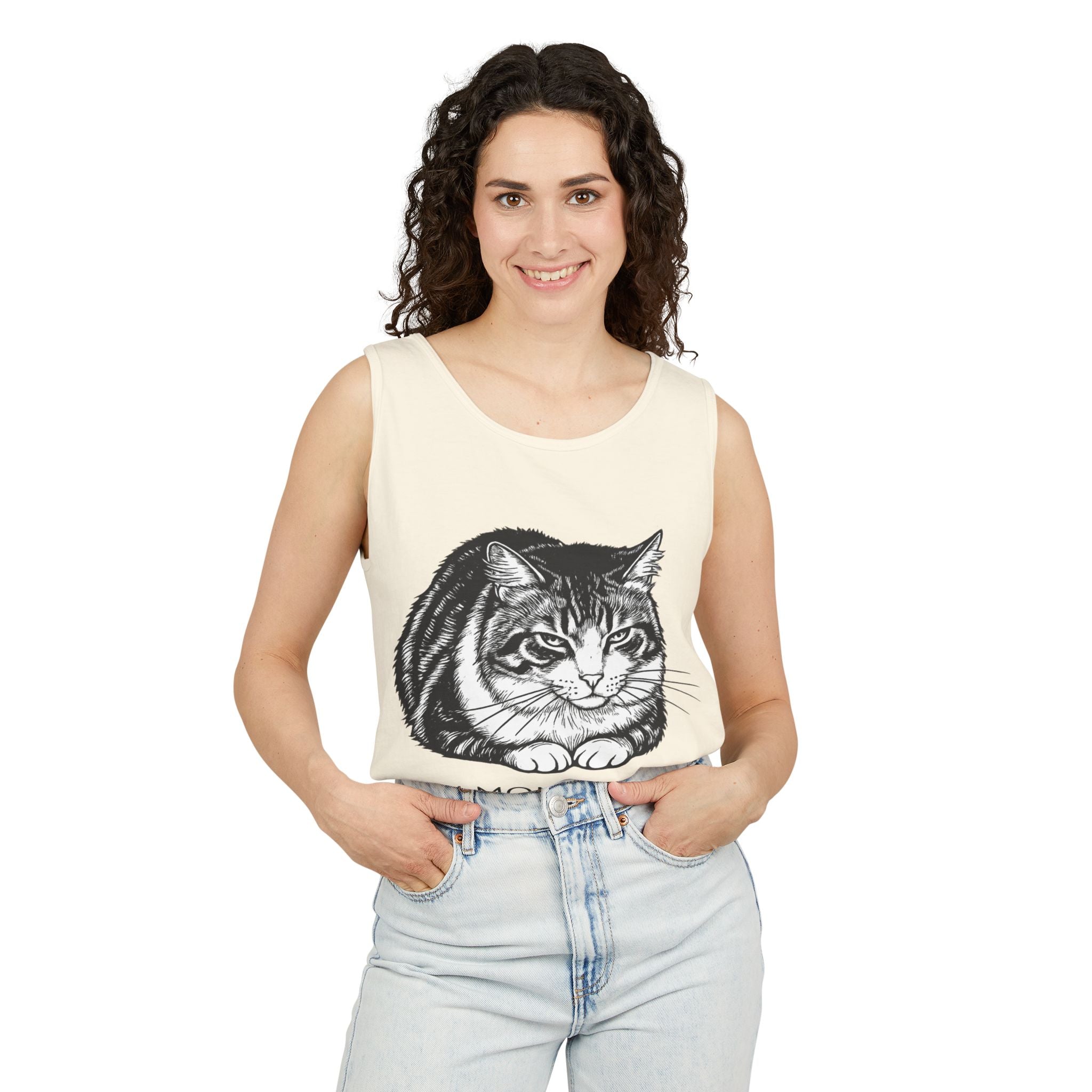 I Am Monitoring the Situation | Loaf Cat Tank Top | Funny Cat Comfort Colors Tank | Sarcastic Cat Lover Gift