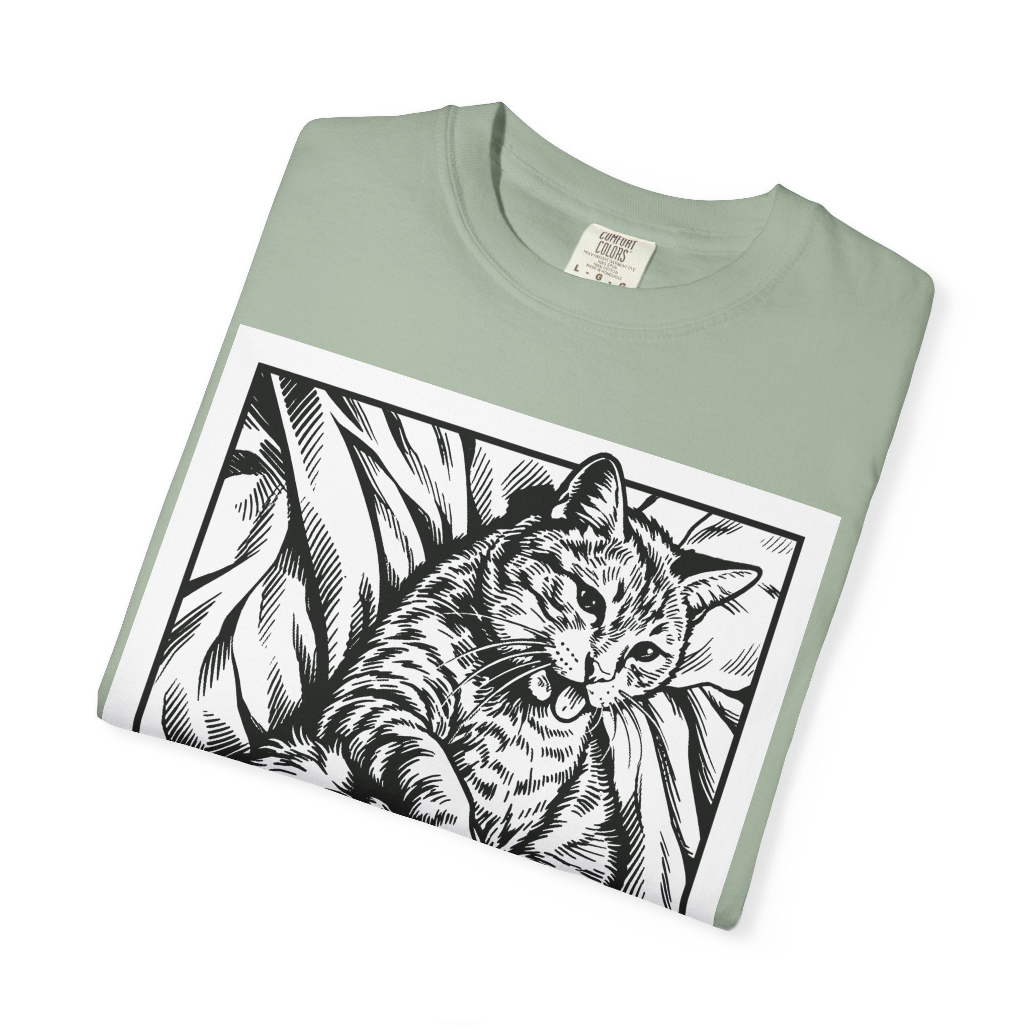 Hard Pass | Funny Floyd Cat Comfort Colors Tee | Sarcastic Cat Lover Gift | Cat Graphic Shirt