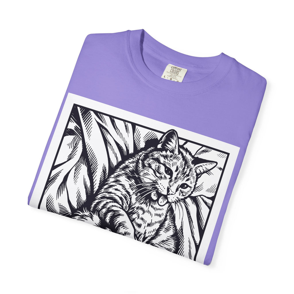 Hard Pass | Funny Floyd Cat Comfort Colors Tee | Sarcastic Cat Lover Gift | Cat Graphic Shirt