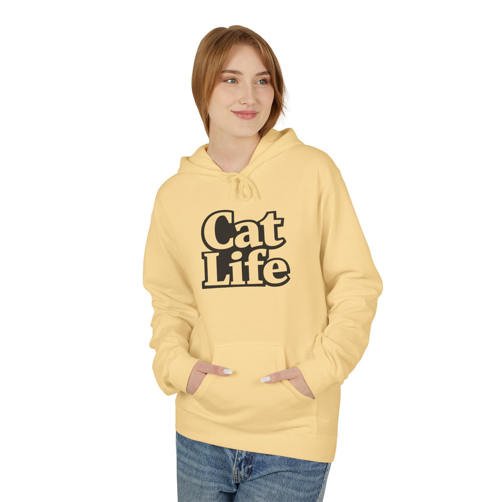 Cat Life Retro Text Hoodie | Cozy Cat Lover Sweatshirt | Cat Mom Gift