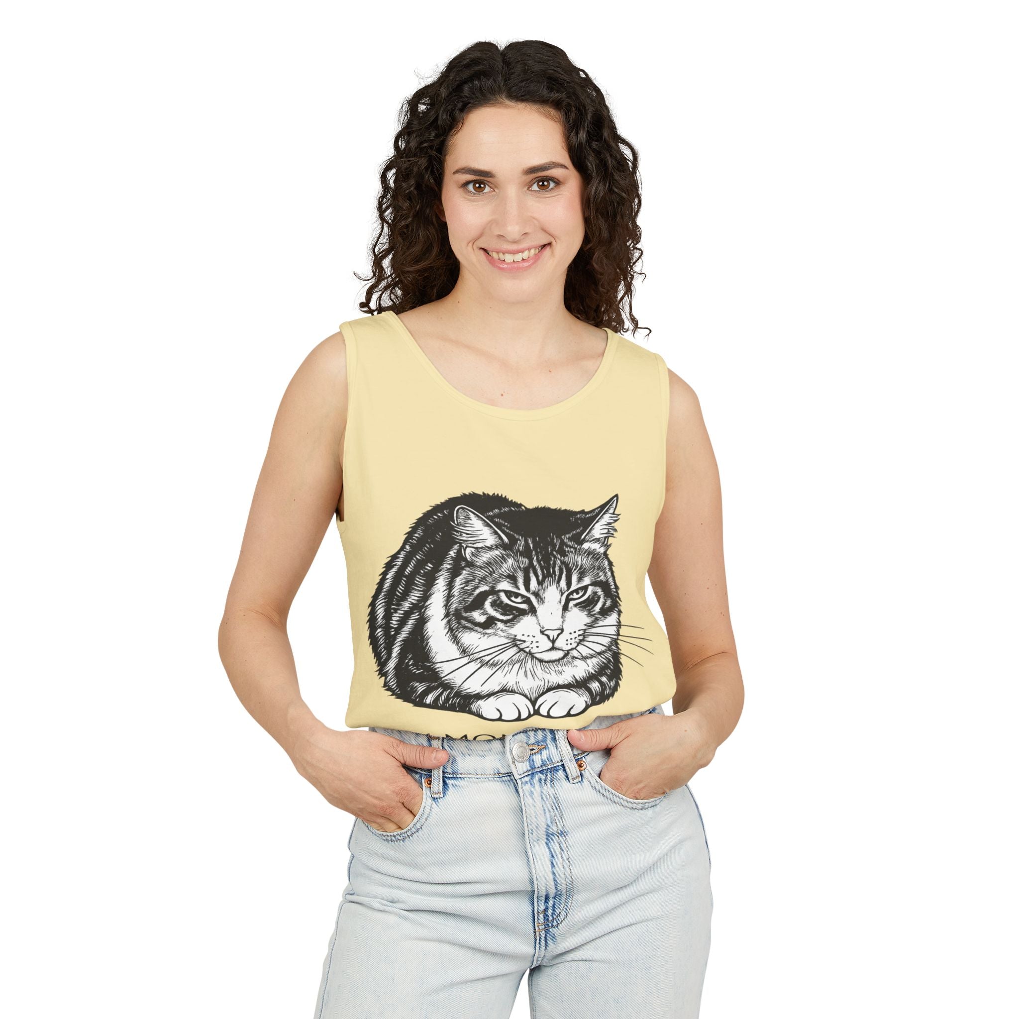 I Am Monitoring the Situation | Loaf Cat Tank Top | Funny Cat Comfort Colors Tank | Sarcastic Cat Lover Gift