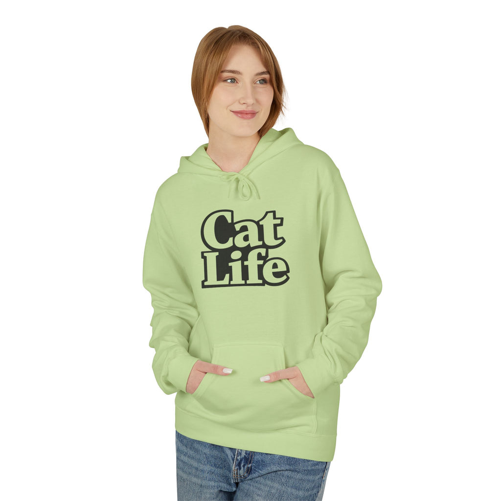 Cat Life Retro Text Hoodie | Cozy Cat Lover Sweatshirt | Cat Mom Gift