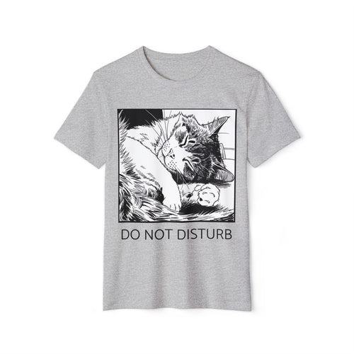 Do Not Disturb Sleeping Cat Tee | Ink Illustration Organic Tee | Cat Lover Gift